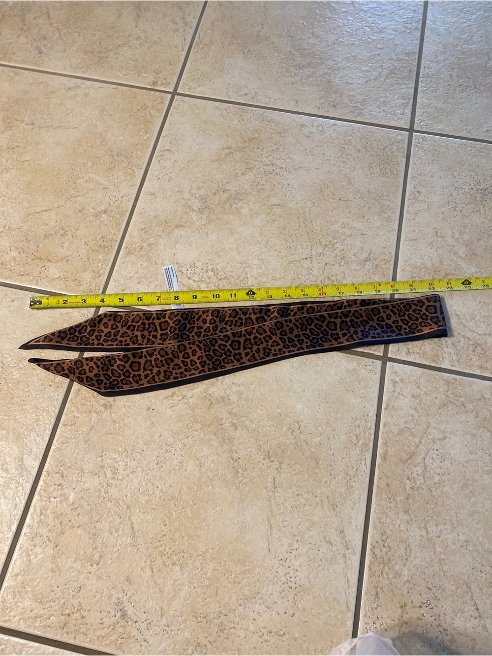 Satin Leopard Print Hair Ribbon/Tie - Picture 4 of 4
